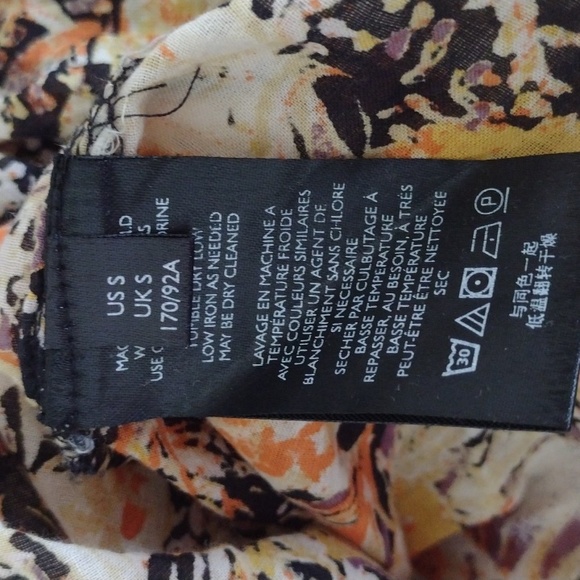 We The Free Orange Floral Cool Meadow Long Sleeve Flowy Blouse Size S - Picture 7 of 13